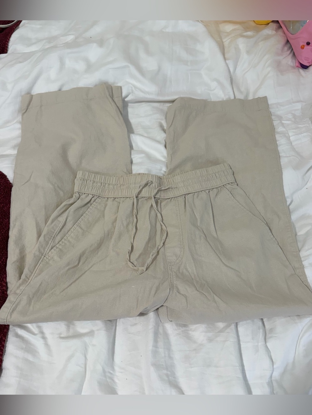 Abercrombie & Fitch Beige Drawstring pants